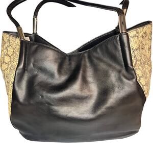 Alfani Black & Snakeskin Shoulder Bag